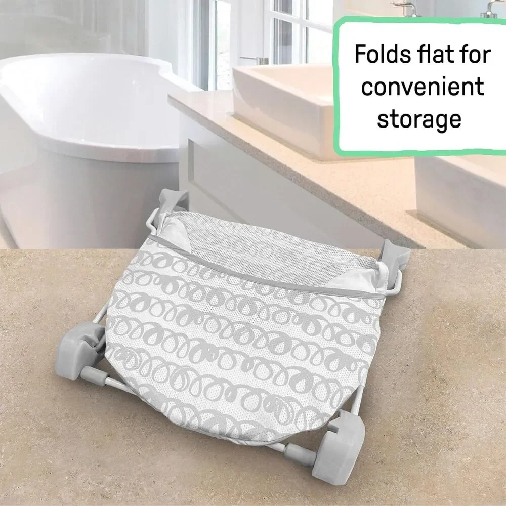 Ingenuity Foldaway 2-Position Baby Bath Seat Bather Gray 0-6 Months 20 lb